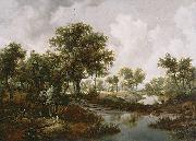 Meindert Hobbema A Wooded Landscape USA oil painting artist